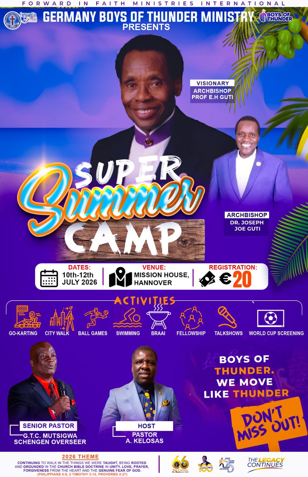 Boys of Thunder Super Summer Camp flyer